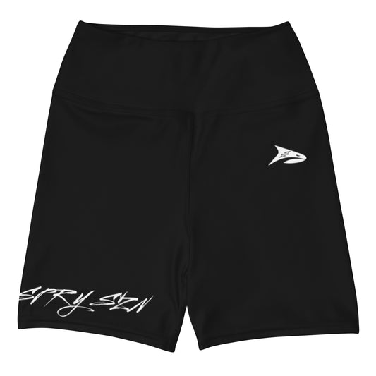LEGACY Yoga Shorts - Black | White Shark