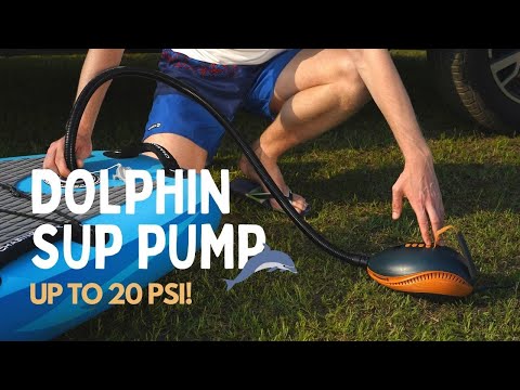 Outdoor Master Dolphin Two Electric Stand-up Paddleboard Plug-in Electric Air Pump with a full set of nozzle attachments Youtube video.